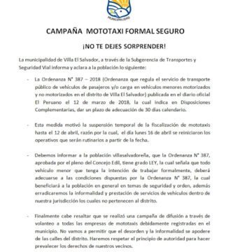 CAMPAÑA MOTOTAXI FORMAL SEGURO