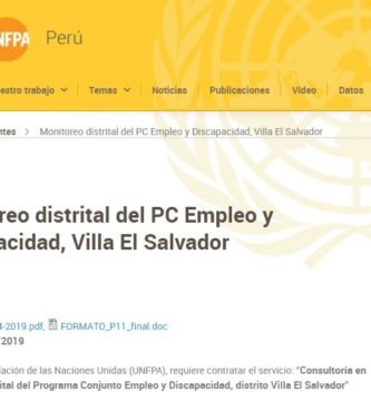 Monitoreo distrital del PC Empleo y Discapacidad, Villa El Salvador Monitoreo distrital del PC Empleo y Discapacidad, Villa El Salvador