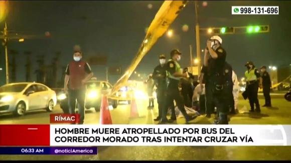Rímac: hombre muere atropellado por bus del Corredor Morado