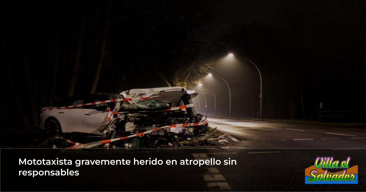 Mototaxista gravemente herido en atropello sin responsables